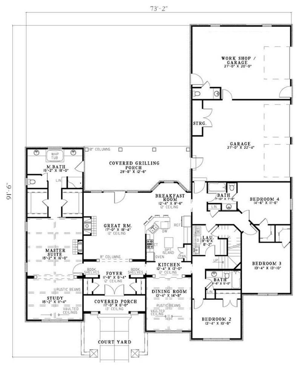Traditional, Country, Tuscan House Plans - Home Design NDG-1142 # 16897
